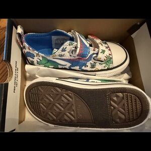 Converse Kids Dinosaur Sneakers - White/Blue/Green
